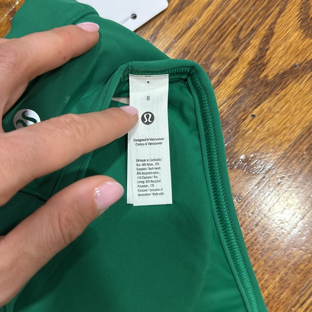 Women’s lululemon flow y mid support sports bra green size 8 - Picture 5 of 5